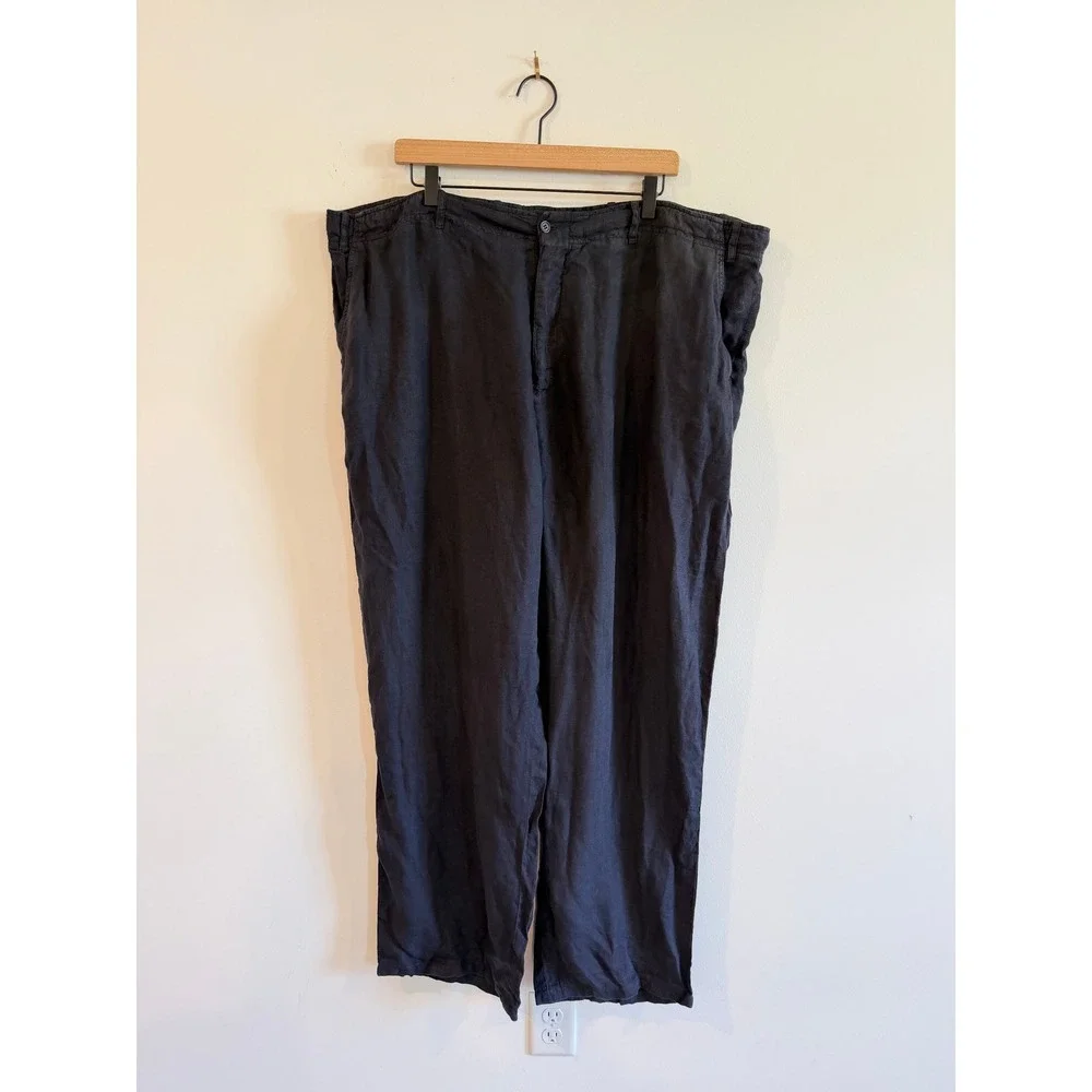 Corneliani ID Mens Navy Blue 100% Linen Trousers Made in Italy 44X34